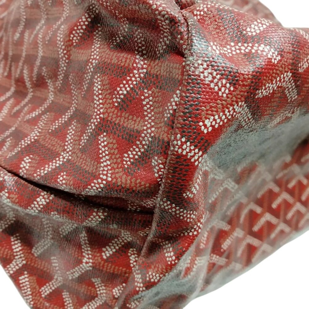 3871154AQ (S6) Goyard Tote Bag Red Coated Canvas - Picture 5 of 9